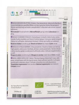 Semi di Erbe Aromatiche  - Basilico a Foglia Grande Bio - 5 Dischetti Preseminati - 2