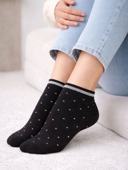 Fantasmino Donna in Cotone Bio "Fantasia a Pois con Lurex" - Nero - 4