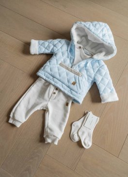 Felpa Imbottita Bimbo con Logo - Water Blue - 4
