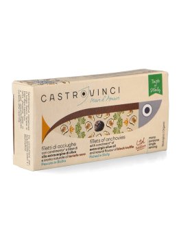 Filetti di Acciughe Siciliane in Olio Extravergine di Oliva - Tartufo Nero - 1