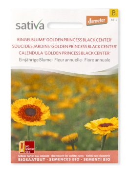 Semi di Fiore Annuale Calendula "Golden Princess Black Center" - 1