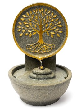 Fontana dell'Albero della Vita con Luce Led Calda - 1