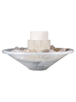 Fontanella in Alabastro con Pietre Grezze - Selenite Grande - 2