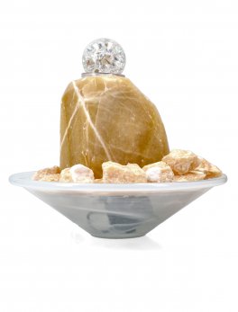Fontanella in Alabastro con Sfera di Cristallo Rotante - 3