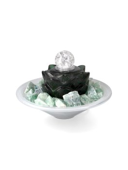 Fontanella in Alabastro con Sfera di Cristallo Rotante - Lotus - 2