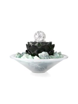 Fontanella in Alabastro con Sfera di Cristallo Rotante - Lotus - 1