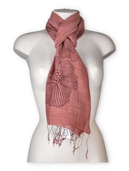 Foulard Cotone e Seta con Stampa Anemone - 2