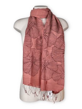 Foulard Cotone e Seta con Stampa Anemone - 1