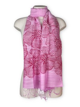Foulard Cotone e Seta Stampa Anemone - 1
