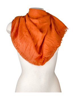 Foulard di Canapa e Viscosa con barattolo in Vetro - "Dillo con un Foulard" - Arancio (Fouara) - 2