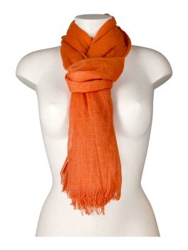 Foulard di Canapa e Viscosa con barattolo in Vetro - "Dillo con un Foulard" - Arancio (Fouara) - 3