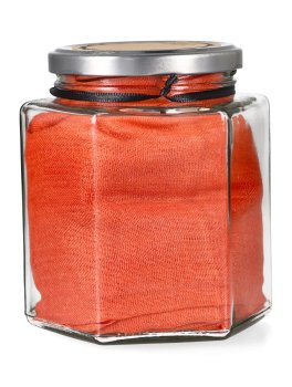 Foulard di Canapa e Viscosa con barattolo in Vetro - "Dillo con un Foulard" - Arancio (Fouara) - 5