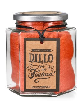 Foulard di Canapa e Viscosa con barattolo in Vetro - "Dillo con un Foulard" - Arancio (Fouara) - 4