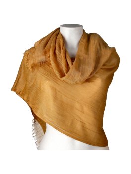 Foulard di Canapa e Viscosa con barattolo in Vetro - "Dillo con un Foulard" - Ocra - 1