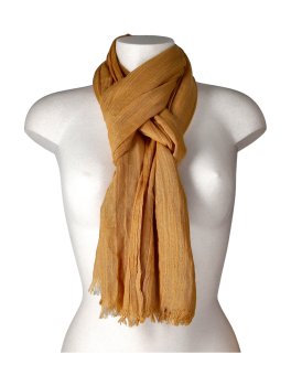 Foulard di Canapa e Viscosa con barattolo in Vetro - "Dillo con un Foulard" - Ocra - 2