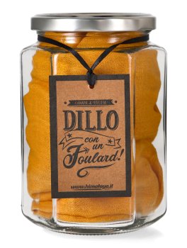 Foulard di Canapa e Viscosa con barattolo in Vetro - "Dillo con un Foulard" - Ocra - 5