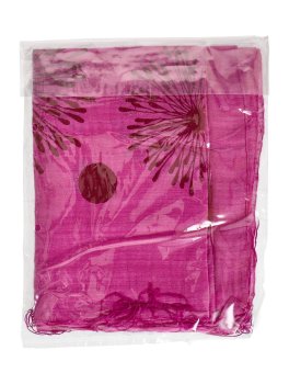 Foulard in Cotone e Seta con Stampa Fiore Dente di Leone - Magenta - 3