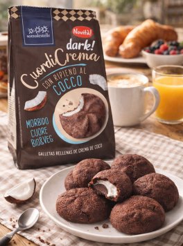 Frollini "Cuor di Crema Dark" con Crema al Cocco Bio - 3
