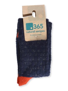 Gambaletti Bimbi in Lana Merinos Extra Fine "Juno" - Blu e Arancio - 2