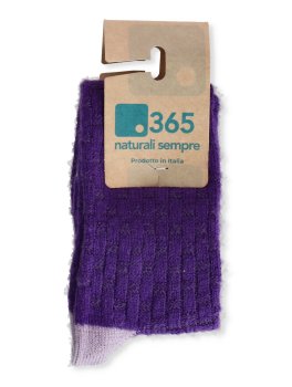 Gambaletti Bimbi in Lana Merinos Extra Fine "Juno" - Viola e Lilla - 2