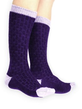 Gambaletti Bimbi in Lana Merinos Extra Fine "Juno" - Viola e Lilla - 1