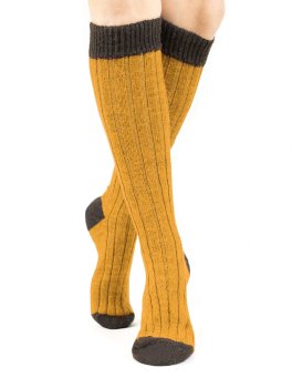 Gambaletti in Lana Inglese "Caliope Maxi" - Arancio e Marrone - 1