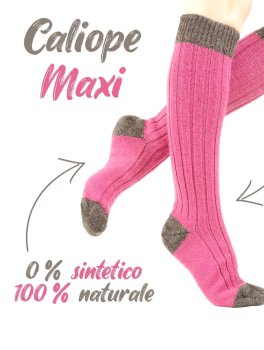 Gambaletti in Lana Inglese "Caliope Maxi" - Rosa e Grigio - Taglia 35/38 - 4