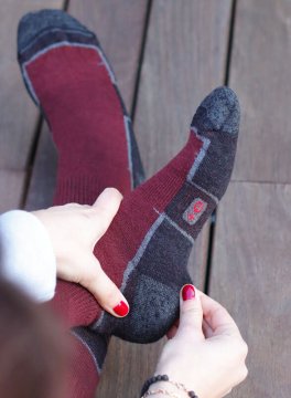 Gambaletti Trekking in Lana Merinos "Politecnica" - Bordeaux e Blu - 4