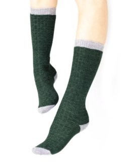 Gambaletto Bimbi in Lana Merinos Extra Fine "Juno" - Verdone e Grigio - 1