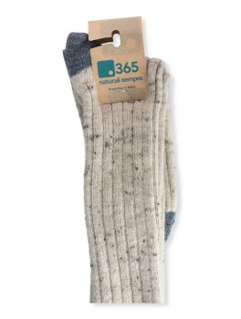 Gambaletto Caliope Maxi 100% Lana Inglese Panna e Azzurro - 3