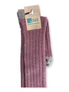 Gambaletto Caliope Maxi 100% Lana Inglese Rosa e Grigio - 3