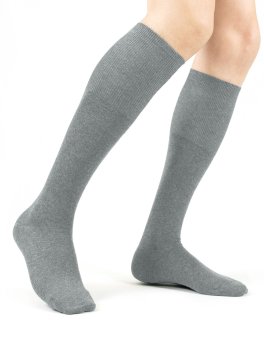 Gambaletto Donna in Cotone Biologico con Polso Inglese - Grigio - 1