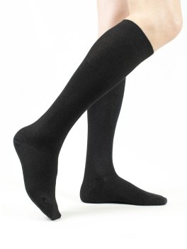 Gambaletto Donna in Cotone Biologico con Polso Inglese - Nero - 1