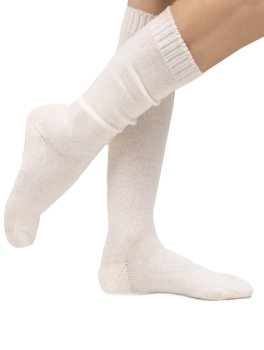 Gambaletto Donna Liscio in Lana Merinos Extra Fine "Avada" - Panna - 1