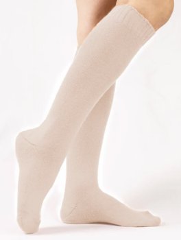 Gambaletto Donna Liscio in Lana Merinos Extra Fine "Avada" - Panna - 3