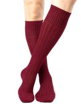 Gambaletto Uomo a Coste in Lana Merinos Extra Fine "Navos"- Bordeaux - 1