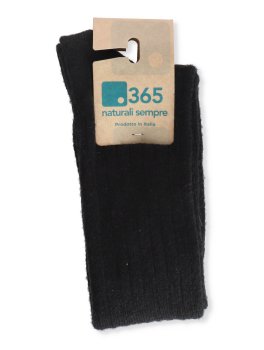 Gambaletto Uomo a Coste in Lana Merinos Extra Fine "Navos" - Nero - 2