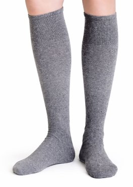 Gambaletto Uomo in Cotone e Seta Bio "Bottonato" - Grigio - 1