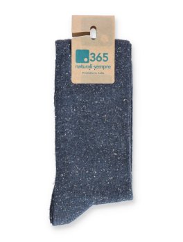 Gambaletto Uomo in Cotone e Seta Bio "Bottonato" - Jeans - 2