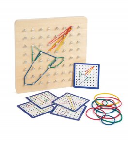 Geoboard di Legno con Elastici - 1