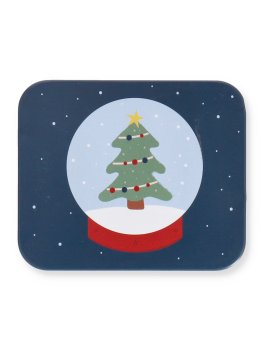 Gift Box "Let it Snow" Cofanetto Natalizio in Latta Blu Albero di Natale - 3