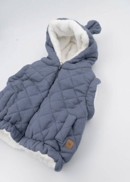 Gilet Imbottito con Orecchie - Jeans Blue - 4