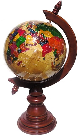 Globo Mappamondo in Legni Pregiati - 22 cm