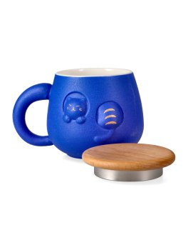 Tazza in Ceramica con Coperchio in Legno - Hidden Cat - 3