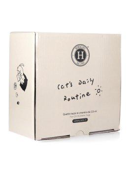 Handy Mug - Set 4 Tazze in Ceramica Cat's Daily Routine - 2