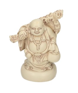 Statuetta Happy Buddha - Finish Avorio