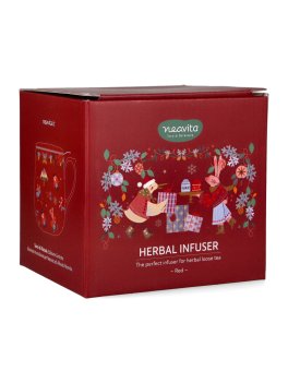 Infusiera in Ceramica con Coperchio e Filtro "Sorsi di Natale" Rossa - 4