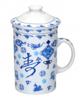 Infusiera in Porcellana Cinese con Filtro e Coperchio - 1