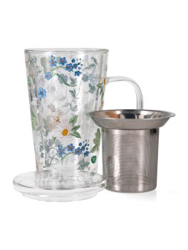 Infusiera in Vetro Borosilicato con Stampa a Fiori - Herbal Infuser - 2