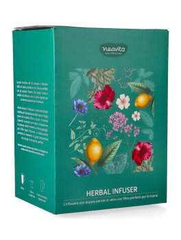 Infusiera in Vetro Borosilicato con Stampa a Fiori - Herbal Infuser - 3